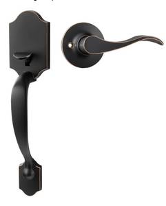 lot 9399 image: Goldenwarm Bronze Front Door Handle