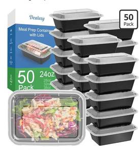 lot 9406 image: Dealusy 50 Pack (100-Piece) 24 oz Meal Prep Containers Reusable with Lids