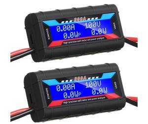 lot 9434 image: Yunsailing 2 Pcs 200A High Precision Watt Meter Power Analyzer Battery Consumption Performance Monitor Amp Meter Monitor