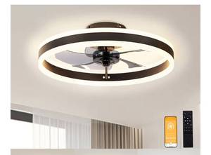 lot 9440 image: Low Profile Ceiling Fans with Lights and Remote, 24in