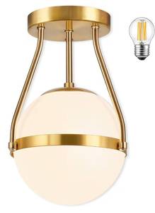 lot 9444 image: Bagood Globe Semi Flush Mount Ceiling Light Mid Century Modern Globe Ceiling Light Fixture