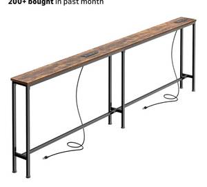 lot 9455 image: SUPERJARE 79 Inch Sofa Table with 2 Power Outlets and USB-C Ports, 5.9 Inch Narrow Console Table