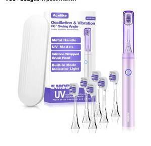 lot 9473 image: Metal Electric Toothbrush with UV Mode