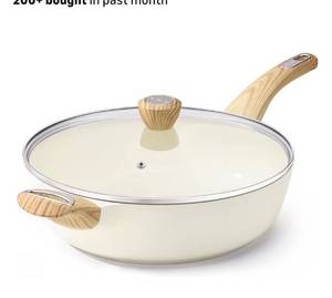 lot 9476 image: SENSARTE Ceramic Nonstick Frying Pan Skillet with Lid, 10.5 Inch Deep Frying Pan, 3.8 Qt Saute Pan