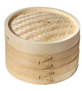lot 9477 image: Joyce Chen 2-Tier Bamboo Steamer Baskets, 10-Inch