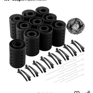 lot 9506 image: WILLBOND 141 Pieces Hair Rollers Set Include 60 Pcs Plastic Hair Rollers (black,6 Sizes)