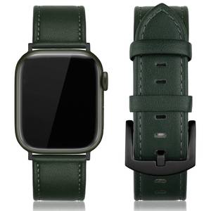 lot 6992 image: EDIMENS Leather Bands Compatible with Apple Watch 46mm 45mm 44mm 42mm(Series 1 2 3) Band Men Women, Vintage Genuine Leather Wristband Replacement Band Compatible for Apple Watch iwatch Series 10 9 8 7 6 5 4 SE2 SE - Retail $14