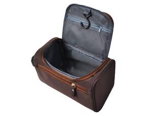lot 7011 image: Vercord Mens Toiletry Bag Wash Travel Small Shaving Dop Kit Shower Bathroom Ditty Hygiene Bag Coffee - Retail $10