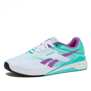 Reebok Nano X5 Mens Shoes, Cross Training Sneakers for Men, Footwear White/AI Aqua/Purple Rave, 8 - Retail: $103