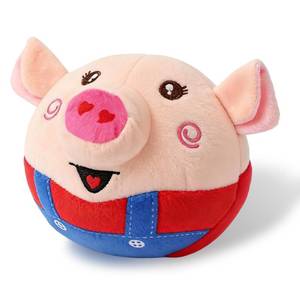 lot 7025 image: Interactive Dog Toys, Jumping Pig Dog Toys with Bounce, Recording and Music Modes, Active Moving Pet Plush Toy, Washable Cartoon Pig Plush Toy for PuppiesSmallMediumLarge Dogs (Red). Zipper is broken