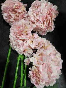 lot 7032 image: Pink Artificial Peony Flowers with Green Stems - Retail $15