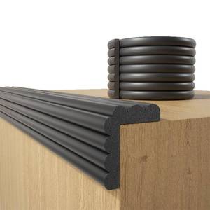 lot 7033 image: Baby Proofing Wall Corner Protector,Edge Guard Corner Protector,6.56ft Thinken Soft Corner Protectors Pre-Taped Soft Rubber Foam Edge Cushion for Furniture (Black, 6.56Ft x 5.9 W x 0.47 Th) - Retail $20
