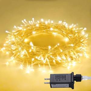 lot 7042 image: JMEXSUSS 100 LED String Lights Indoor Bedroom, 8 Modes Warm White Christmas Lights Plug in, 33ft Connectable Room Fairy Twinkle Light Outdoor for Mirror Room Home Garden Xmas Tree - Retail $12