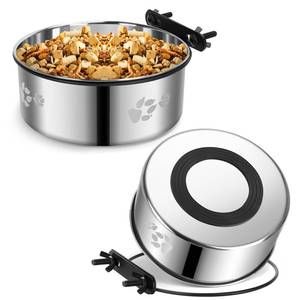 lot 7046 image: Kennel Bowls Mountable,2 Pack Dog Crate Water Bowl No Spill,Hanging Dog Bowl for Crate Cage,Stainless Steel Dogs Water Feeder Dish for Dogs Cats Bunny Ferret Bird - Retail $15