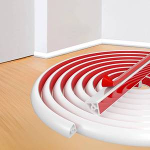 lot 7085 image: Flexible Quarter Round Molding Trim - 19in Waterproof Bendable Silicone Peel and Stick Molding Trim for Walls, Floor, Corner, Staircase, Tub, Cabinet Edge - Retail $7