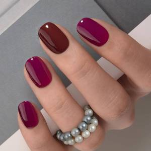 lot 7088 image: Curvlife 30pcs Press on Nails, Acrylic Fake Nail with Apricot Design, Full Cover False Nails Tips Glossy Nude Glue on Nails Artificial Stick on Nails for Women (Solid color nails, Short) - Retail $14