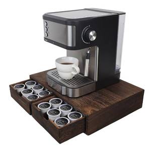 lot 7091 image: HTB K Cup Holder Compatible with K Cups,Coffee Pod Holder Holds Up 30 Cups,K Cup Organizer Storage Drawer (Wood-b) - Retail $37