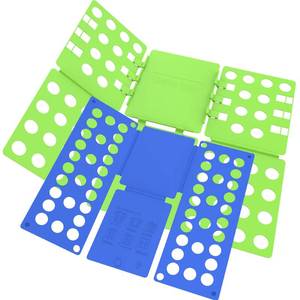 lot 7093 image: BoxLegend Shirt Folding Board - Easy & Fast Laundry Solution for Kids & Adults (Green & Blue) - Retail $20