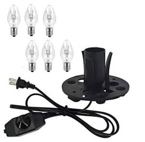 lot 7115 image: DXMKOP Himalayan Salt Lamp Cord with Gear Switch Original Replacement Cord with Base Assembly with E12 Socket E12 Halogen Salt Lamp Bulbs(6-Pack), 6 Feet Salt Lamps Cords with Base Assembly (SML)