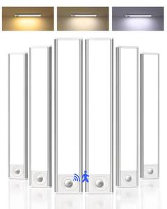 lot 7137 image: AMETHEUS 6-Pack Under Cabinet Lighting Wireless, 1800mAh Rechargeable Motion Sensor Light Indoor, Magnetic Closet Lights, Dimmable & 3 Color Temps, Under Counter Lights for Kitchen, Stairs (8inch) - Retail $50