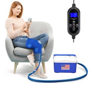 Cold Therapy Machine System with Programmable Timer, Ice Machine for Knee After Surgery Recovery,Wearable, Adjustable Knee Pad,Quiet Pump,Ideal for Sports Injuries, Knee Pains - Retail: $100