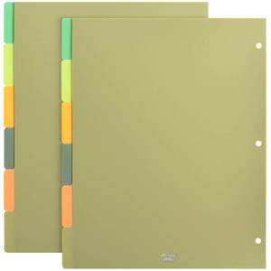 lot 7154 image: Mr. Pen- 3 Ring Binder Dividers with Tabs, 2 Sets, 6 PackSet, Letter Size, Forest Theme, Plastic 6 Tab Dividers for 3 Ring Binder with 12 pcs Labels