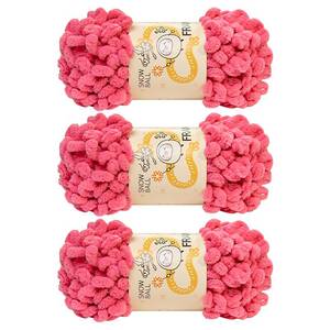 lot 7200 image: Franel Loop Yarn 100% Polyester Chenille Puffy Yarn, Craft Chunky Finger Knitting Loopy Yarn Soft and Light Material, Perfect for DIY Hand Woven Knitting Crafts Supplies (06 Rose Pink, 3-Pack)