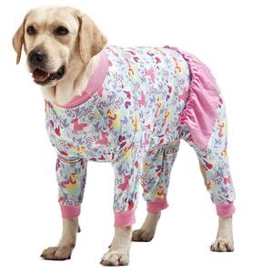 lot 7202 image: LovinPet Large Breed Dog Pajamas Onesie, Lightweight Stretchy Knit Dog Jammies, Unicorn Seafoam Print, Stop Shedding for Dogs, Pet Pajamas for Dogs, Pet PJs, 3XL