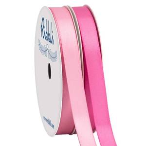 lot 7203 image: Ribbli 2 Rolls Satin Pink & Hot Pink Craft Ribbon,Total 20 Yards,(Pink 38-Inch x 10-Yard, Hot Pink 38-Inch x 10-Yard) - Retail $7