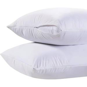 lot 7209 image: White Classic King Pillow Covers with Zipper 2 Pack - 20 x 36 Ultra-Soft, Cozy and Noiseless King Pillow Protector, 200 Thread Count, Fade-Resistant Pillow Shams - Retail $10