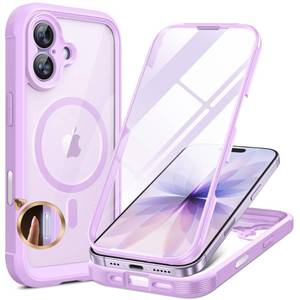 lot 7231 image: Miracase for iPhone 17 Case 6.3, Full-Body Military Grade Drop Protection Outdoor Phone case with Built-in Glass Screen &Camera Control,Easy Installation,No Gap,Compatible with MagSafe, Light Purple - Retail $25
