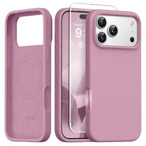 lot 7232 image: GONEZ Magnetic for iPhone 17 Pro Case, Compatible with MagSafe Anti-Scratch Microfiber Lining & Screen Protector, Silicone Camera Control, Shockproof Slim Phone Cover 6.3 inch, Blackcurrant - Retail $16
