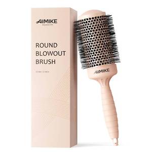 lot 7246 image: AIMIKE Round Hair Brush, 2.1 inch Nano Ion Thermal Ceramic Tech, Large Round Brush for Blow Drying & Styling, Maximum Volume and Shine, Barrel 2.1 inch, for Thick Curly Hair, Unisex - Retail $18