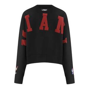 lot 7252 image: Pro Standard Womens NBA Miami Heat Wingspan Crewneck Sweatshirt Black L - Retail $80