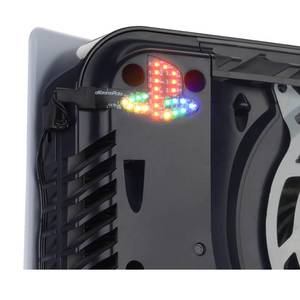 lot 7265 image: eXtremeRate 7 Colors 40 Effects RGB Rainbow Logo LED Kit for PS5 Console (2020 CFI-1 Series), Illuminated Lighting Decoration Logo LED Board for PS5 Disc & Digital Edition Console - Retail $20