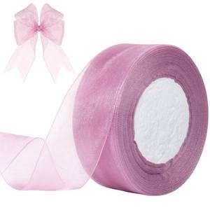 lot 7267 image: Partyeah 1-12 Inch x 50 Yards Sheer Organza Ribbon Chiffon Ribbon for Gift Wedding Flower Bouquet Wrapping Decorations Crafts (Lavender Purple) - Retail $8