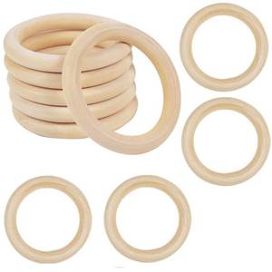 lot 7268 image: 4 Inch Wooden Rings for Craft, 10Pack 100mm Diameter Unfinished Solid Wood Rings for Crafts, Nature Smooth Wood Rings for Macrame Craft, Pendant Connectors and Jewelry Making - Retail $10