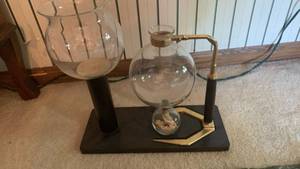 lot 1116 image: Glass Siphon Coffee Maker with Gold Accents