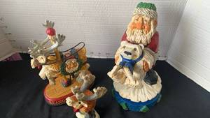 lot 2107 image: David Frykman North Pole Carousel and Ild Saint Nick Christmas decor