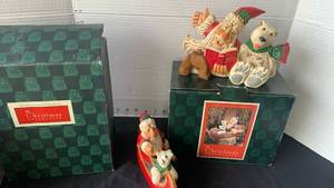 lot 2108 image: David Frykman Santa and bear and canoe Santa Christmas decor