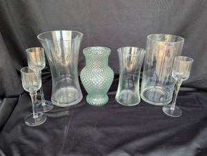 lot 2229 image: Mixed Glass Collection with Vases and glasses
