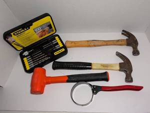 lot 2301 image: Stanley JoreTech Drill Set, hammers, mallet and filter wrench