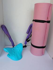 lot 2354 image: Exercise Mat, thigh exerciser, and neck and shoulder relaxer