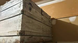 lot 2406 image: Vintage Trunk painted silver
