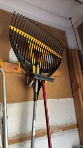lot 2425 image: Large Rake and small push broom