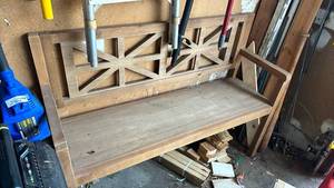 lot 2426 image: Wooden Bench 48 inches long,  35  inches tall, 16 inches deep