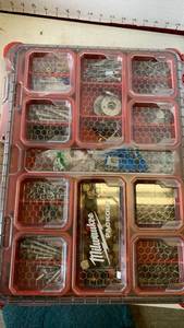 lot 3220 image: Hardware Organizer with Mixed Bolts Screws and Fittings