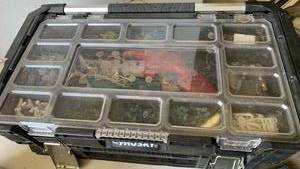 lot 3231 image: Husky Multi-Compartment tool box with Christmas light accessories