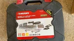lot 3243 image: Husky 92-Piece Mechanics Tool Set with Ratchets and Sockets