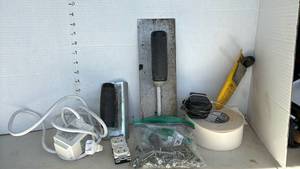 lot 3306 image: Drywall tape and tools, pump motor and more
